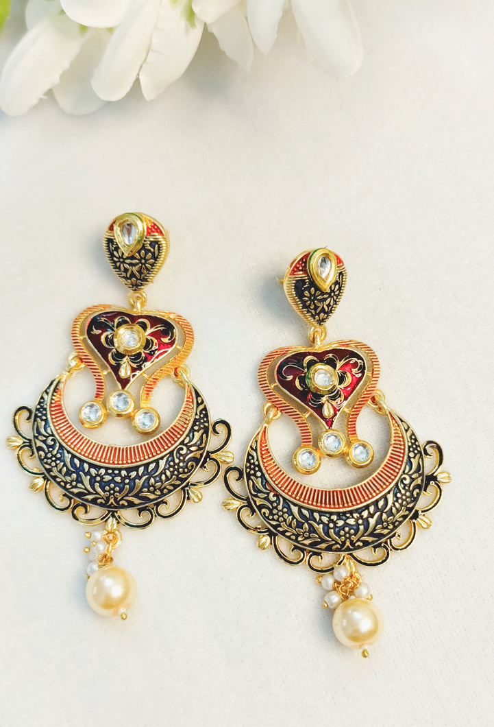 MIRAN M1 MEENAKARI EARRINGS freeshipping - CASA ROZEN