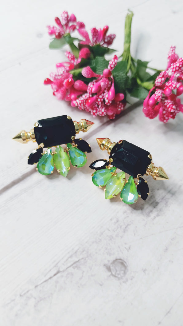 Vanissa Parrot Green Stud Earrings freeshipping - CASA ROZEN