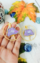 Load image into Gallery viewer, Scala Orchid Purple Window Druzy Stone Earrings freeshipping - CASA ROZEN
