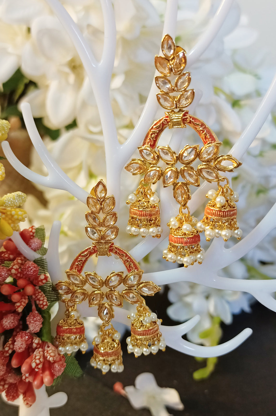 Tokaan Red Triya Tokri Earrings freeshipping - CASA ROZEN