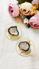 Load image into Gallery viewer, Scala Lia Black Window Druzy Stone Earrings
