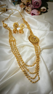 Viharika Golden Mala Jewelry Set