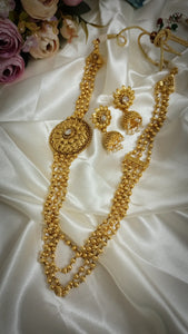 Viharika Golden Mala Jewelry Set