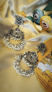 Zayana Long Jhumka Premium German Silver Earrings