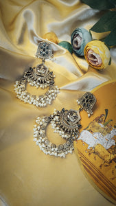 Zayana Long Jhumka Premium German Silver Earrings